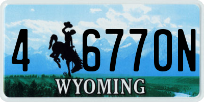 WY license plate 46770N