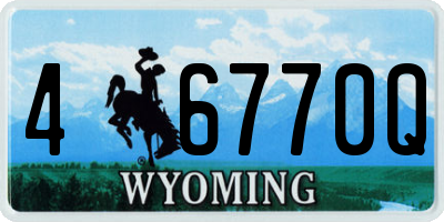 WY license plate 46770Q