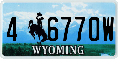 WY license plate 46770W