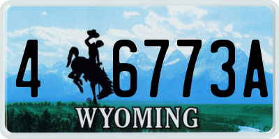 WY license plate 46773A