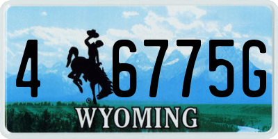 WY license plate 46775G