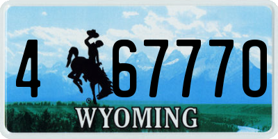WY license plate 46777O
