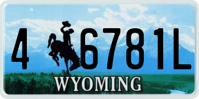 WY license plate 46781L
