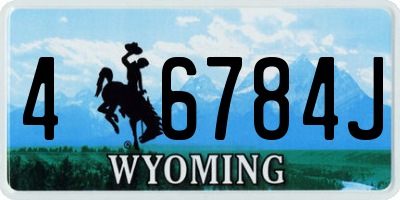 WY license plate 46784J
