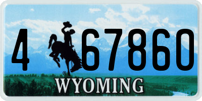 WY license plate 46786O