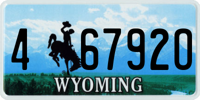WY license plate 46792O