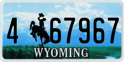 WY license plate 467967