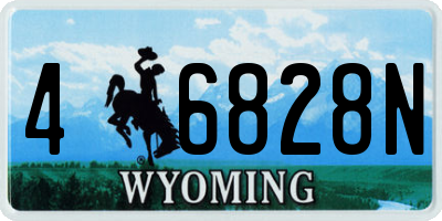 WY license plate 46828N