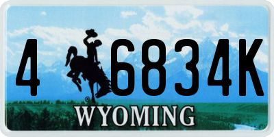 WY license plate 46834K