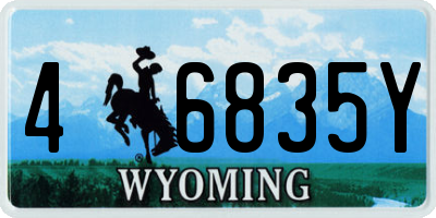 WY license plate 46835Y
