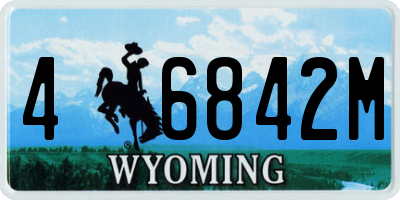 WY license plate 46842M