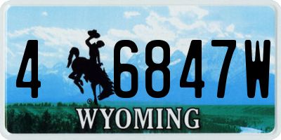 WY license plate 46847W