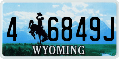 WY license plate 46849J