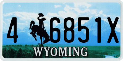 WY license plate 46851X