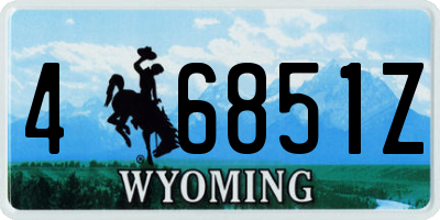 WY license plate 46851Z
