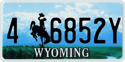 WY license plate 46852Y