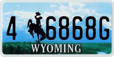WY license plate 46868G