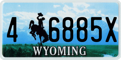 WY license plate 46885X