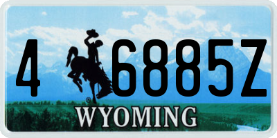 WY license plate 46885Z