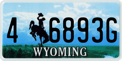 WY license plate 46893G