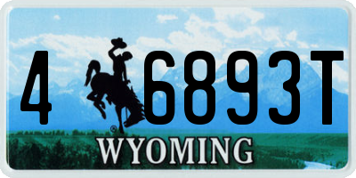 WY license plate 46893T