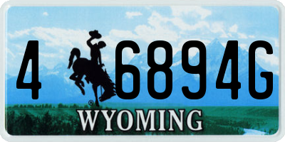 WY license plate 46894G
