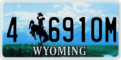 WY license plate 46910M