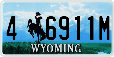 WY license plate 46911M