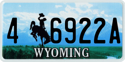 WY license plate 46922A