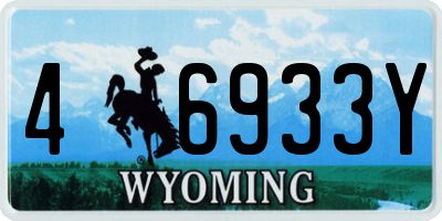 WY license plate 46933Y