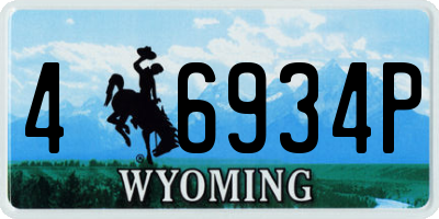 WY license plate 46934P