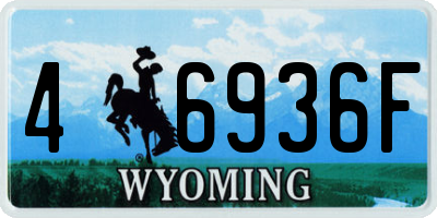 WY license plate 46936F