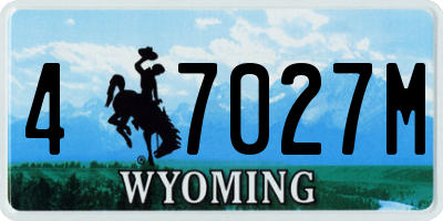 WY license plate 47027M