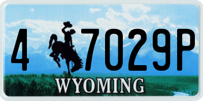 WY license plate 47029P