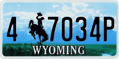 WY license plate 47034P