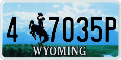WY license plate 47035P
