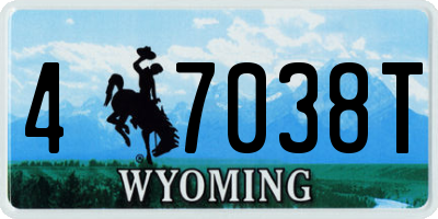 WY license plate 47038T