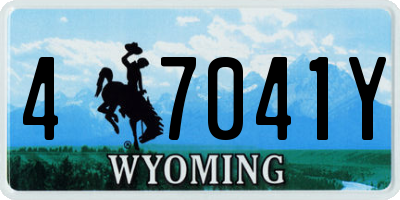 WY license plate 47041Y