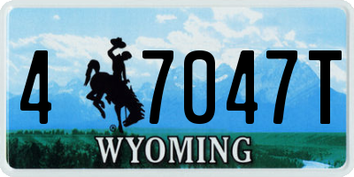 WY license plate 47047T