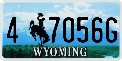 WY license plate 47056G