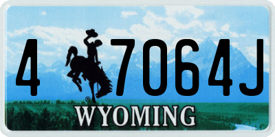 WY license plate 47064J