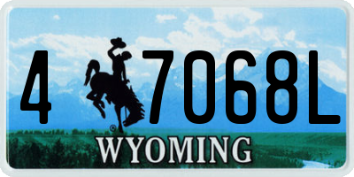 WY license plate 47068L