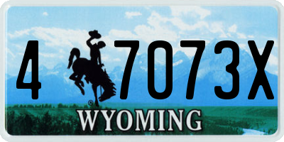 WY license plate 47073X