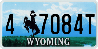 WY license plate 47084T