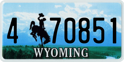 WY license plate 470851