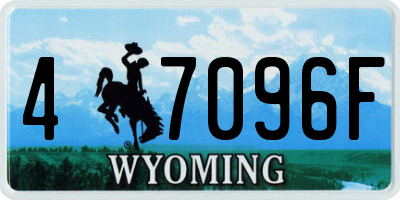 WY license plate 47096F