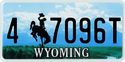 WY license plate 47096T