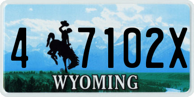 WY license plate 47102X