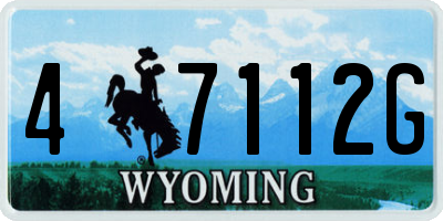 WY license plate 47112G