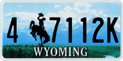 WY license plate 47112K